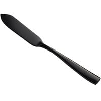 Bon Chef S3010B Manhattan 6 1/4" 18/10 Extra Heavy Weight Black Stainless Steel Butter Knife - 12/Pack