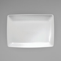 Oneida Fusion by 1880 Hospitality R4020000371S Square 13" x 9" Bright White Porcelain Rectangular Platter - 12/Case