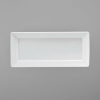 Oneida Fusion by 1880 Hospitality R4020000383 14 1/2" x 7" Bright White Porcelain Rectangular Platter - 12/Case