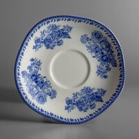 Luzerne Lancaster Garden by Oneida 1880 Hospitality L6703061500 6" Blue Porcelain Saucer - 48/Case