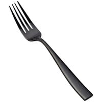 Bon Chef S3017B Manhattan 8 3/8" Extra Heavy Weight Black Stainless Steel European Dinner Fork - 12/Pack