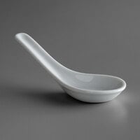 Oneida Fusion by 1880 Hospitality R4020000794 East 4 7/8" Bright White Porcelain Soup Spoon - 72/Case