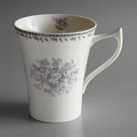 Luzerne Lancaster Garden by Oneida 1880 Hospitality L6703068560 13 oz. Grey Porcelain Mug - 36/Case
