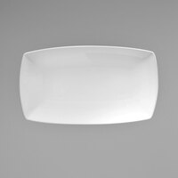 Oneida Fusion by 1880 Hospitality R4020000372 Arq 12 5/8" x 7 1/2" Bright White Porcelain Rectangular Coupe Platter - 12/Case