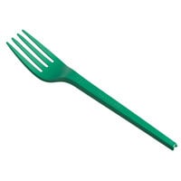 EcoChoice Heavy Weight 6 1/2" Green CPLA Plastic Fork - 1000/Case