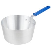 Vollrath 434412 Wear-Ever 4.5 Qt. Tapered Aluminum Sauce Pan with Blue Silicone Cool Handle