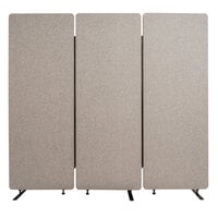 Luxor RCLM7266ZMG RECLAIM Misty Gray Room Divider Set with 3 Panels - 72" x 66"