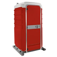PolyJohn FS3-3013 Fleet Red Premium Portable Restroom with Freshwater / Recirculating Flush Tank - Assembled