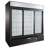 Beverage-Air MMR66HC-1-B MarketMax 75" Black Refrigerated Sliding Glass Door Merchandiser with LED Lighting