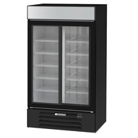Beverage-Air MMR38HC-1-B MarketMax 43 1/2" Black Two Section Glass Door Merchandiser Refrigerator - 35.37 Cu. Ft.