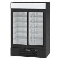 Beverage-Air MMR45HC-1-B MarketMax 52" Black Two Section Glass Door Merchandiser Refrigerator - 44 Cu. Ft.