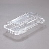 Dart PET18UT1 StayLock® 8 1/2" x 4 1/2" x 2 1/8" Clear Hinged PET Plastic Small Oblong Container - 250/Case