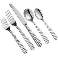 Acopa Harmony 18/8 Stainless Steel Extra Heavy Weight Flatware Set with Service for 12 - 60/Pack