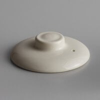 Libbey 950027751 Casablanca 4 1/4" Cream White Oval Porcelain Casserole Lid - 36/Case
