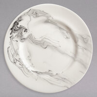 Reserve by Libbey 999533002 Smoke 9" Royal Rideau White / Black Swirl Porcelain Plate - 24/Case