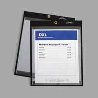 C-Line 85912 9" x 12" Clear / Black Stitched Magnetic Shop Ticket Holder with 75 Sheet Capacity - 25/Box