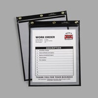 C-Line 50912 9" x 12" Clear Heavy-Duty Super Heavy Weight Plus Stitched Shop Ticket Holder with 75 Sheet Capacity - 15/Box
