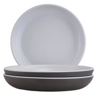 Elite Global Solutions B1025R2T Kona 10 1/4 inch Speckled White / Chocolate Round Coupe Plate - 6/Case