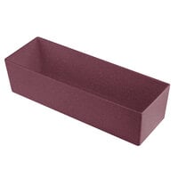 Tablecraft CW5010MRS Simple Solutions 1/2 Size Long Maroon Speckle Cast Aluminum Deep Straight Sided Bowl - 5" Deep