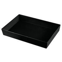 Tablecraft CW5000BKGS Simple Solutions Full Size Black with Green Speckle Cast Aluminum Straight Sided Bowl - 3" Deep