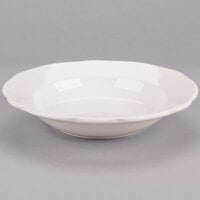 CAC 10 oz. Ivory (American White) Scalloped Edge China Soup Bowl - 24/Case