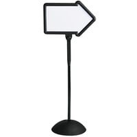 Safco 4173BL 25 1/2" x 17 3/4" Double Sided Magnetic / Dry Erase Steel Arrow Sign with Black Frame