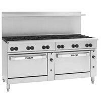 Vulcan 72RS-12B Endurance 72" Natural Gas Range with 12 Burners, Standard Oven, and Refrigerated Base - 360,000 BTU