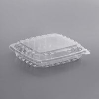 Dart C89PST1 ClearSeal 8 5/16" x 8 5/16" x 2" Hinged Lid Shallow Plastic Container - 125/Pack