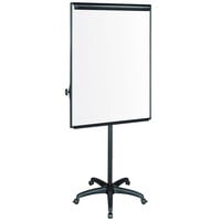 MasterVision EA4800055 Silver Easy Clean 27 1/2" x 39" Mobile Dry Erase Presentation Easel with Black Frame