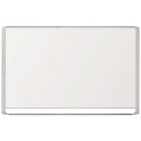 MasterVision BVCMVI270205 72" x 48" White Magnetic Dry Erase Board with Silver / White Aluminum Frame