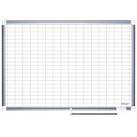 MasterVision BVCMA2792830 48" x 72" White Grid Dry Erase Planning Board - 1" x 2" Grid