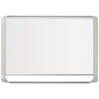 MasterVision BVCMVI210205 96" x 48" White Magnetic Dry Erase Board with Silver / White Aluminum Frame