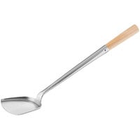 Town 33973 3 1/2" x 4" Small Wok Spatula with 16 1/2" Wood Handle