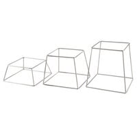 Acopa Square Stainless Steel Metal 3-Piece Display Stand Set