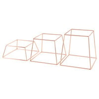 Acopa Square Rose Gold Metal 3-Piece Display Stand Set