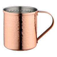 Acopa Alchemy 14 oz. Straight Sided Hammered Copper Moscow Mule Mug - 4/Pack