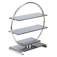 Bon Chef 2902 26" x 11 /4" x 28 1/2" Stainless Steel and Glass Wheel Display Stand
