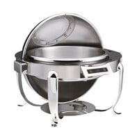 Bon Chef 16000CH Roman Elite 9 Qt. Round Chrome Electric Chafer with Automatic Open / Close Lid and Glass Window