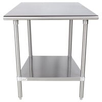 Advance Tabco Premium Series SS-363 36 inch x 36 inch 14 Gauge Stainless Steel Commercial Work Table with Undershelf