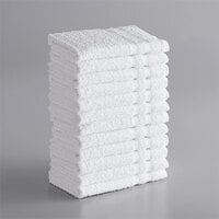 Lavex Standard 12" x 12" Cotton/Poly Wash Cloth with Overlock Stitch 1 lb. - 12/Pack