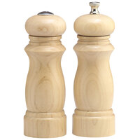 Chef Specialties 06200 Professional Series 6" Customizable Salem Natural Finish Pepper Mill and Salt Shaker