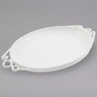 Bon Chef 2105PWHT Bolero 17" x 22" White Sandstone Finish Cast Aluminum Platter