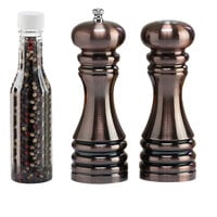 Chef Specialties 90076 7" Burnished Copper Acrylic Pepper Mill and Salt Shaker Set