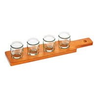 Acopa Dual-Sided Flight Paddle with Rounded Tasting Glasses
