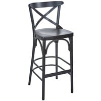 BFM Seating Sofia Black Walnut Beechwood Bar Height Chair