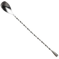 Barfly M37046 11 7/8" Stainless Steel Angled Bar Spoon with Weighted End and Twisted Handle