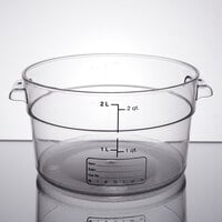 Carlisle 2 Qt. Clear Round Polycarbonate Food Storage Container