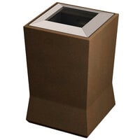 Commercial Zone 724565 ModTec 20 Gallon Old Bronze Square Waste Container with Stainless Steel Lid
