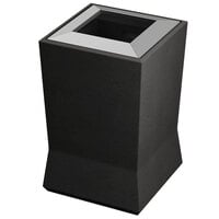 Commercial Zone 724566 ModTec 20 Gallon Gunmetal Satin Square Waste Container with Stainless Steel Lid