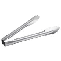 Vollrath 4780910 Jacob's Pride 9 1/2" Heavy-Duty One Piece Stainless Steel Scalloped Utility Tong
